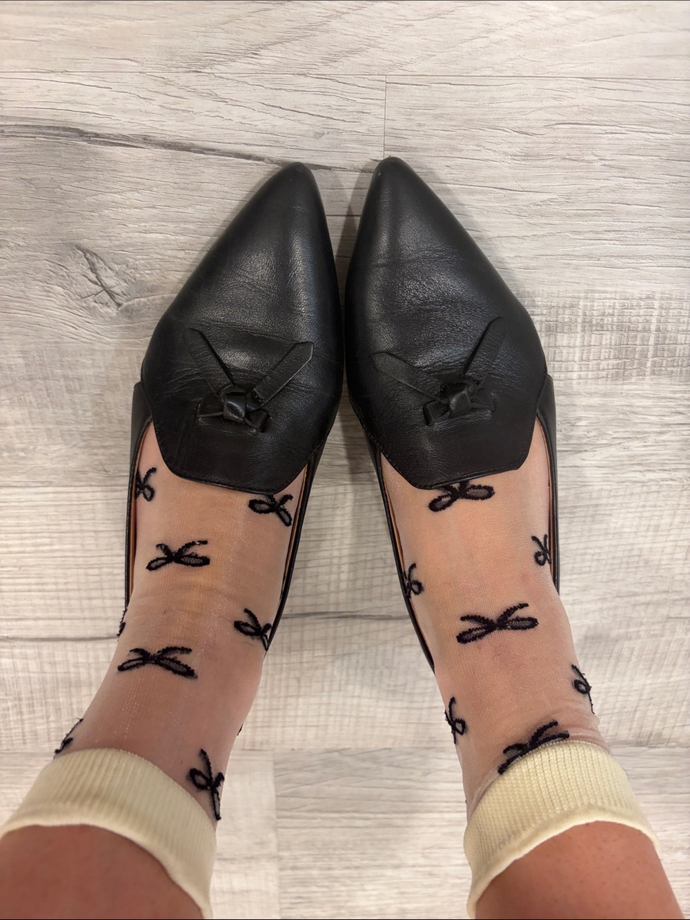 Cole Haan Black Leather Pointed Toe Loafers